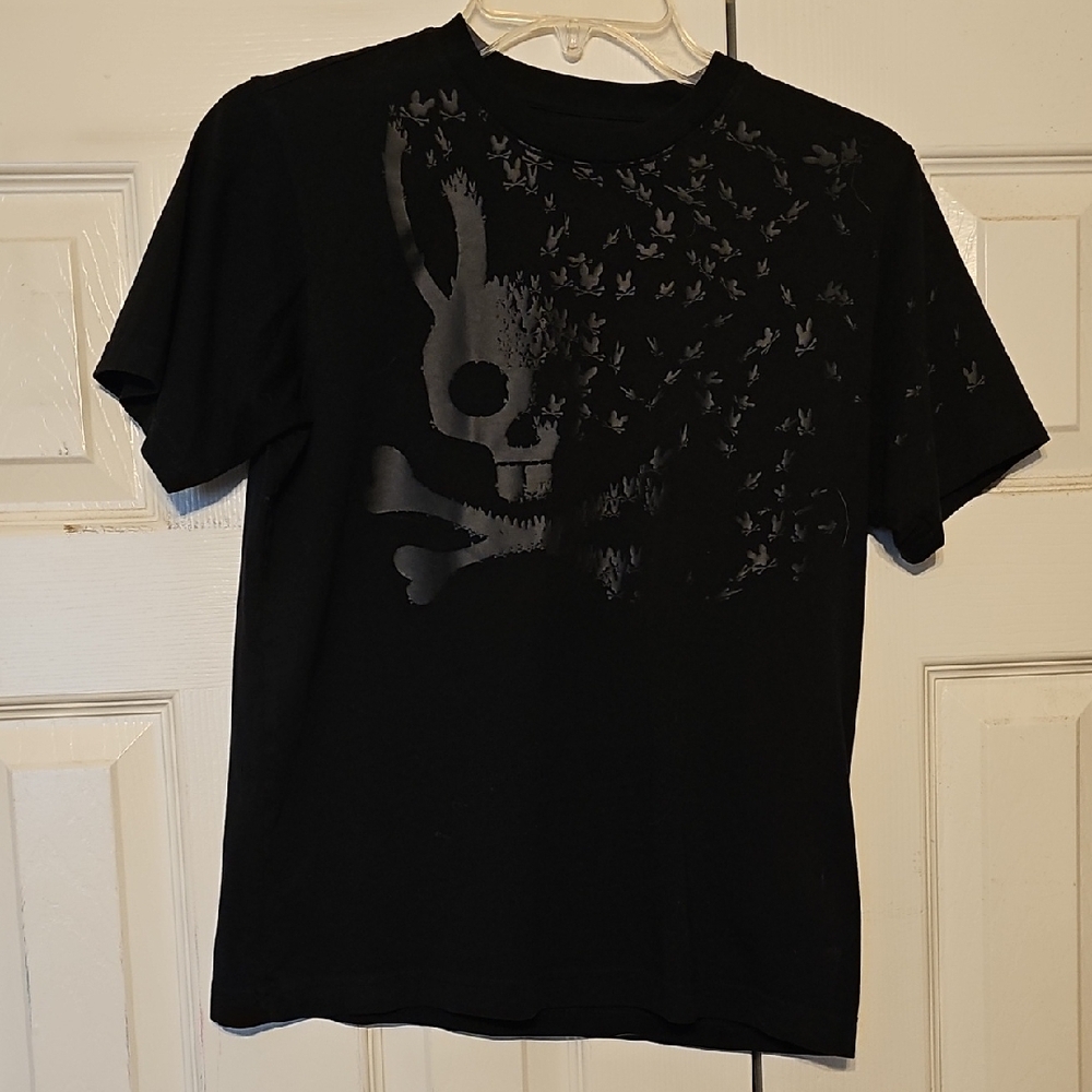 Black Graphic T-Shirt with Skull Design
